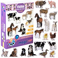 Los mejores  - MAGDUM Imanes Animales MAMÁ BEBÉ - Granja Foto Real Infantil - Imanes Nevera Grandes - Juguetes EDUCATIVOS bebé 3 años…